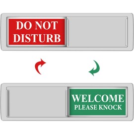 Do Not Disturb Door Hanger Sign - Meeting in Progress Door Sign Sukh Green and Red Ideal for Therapy, Sleeping, Session in Progress,Spa Treatment, 7 X 2 inches 1 Pack