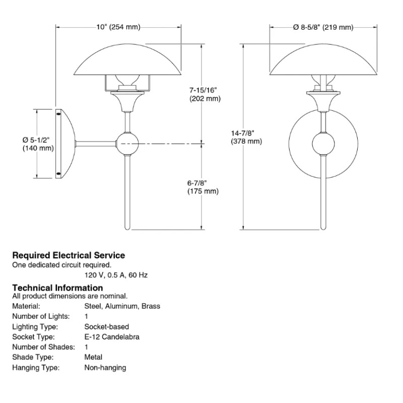 Kohler Vorleigh 1-Light Polished Brass Wall Sconce 27944-SC01-2PL