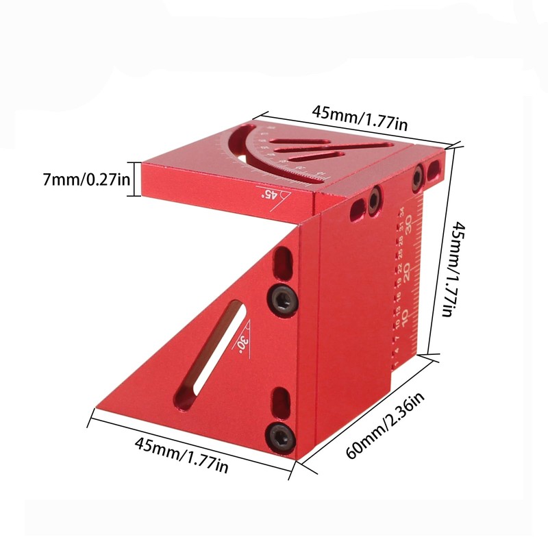 FTtool 6 in 1 3D Multi-Angle Measuring Ruler, Center Gauge,