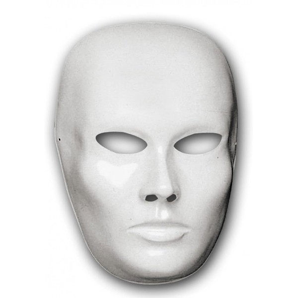 Face Mask Theatre White Plain Plastic
