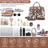 3PCS Weekender Bags for Women Large Overnight Bag, Brown Cow