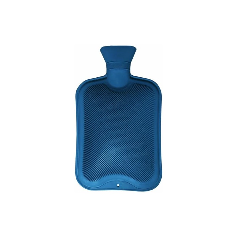 HUBIBUBI Large 2L Hot Water Bottle Natural Warmer Rubber (Blue,