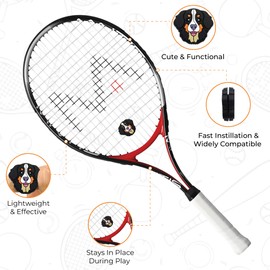 TRESSIS Cute Fun Tennis Racket Shock Absorber – Vibration Dampener for Racquets – 2-Pack – Easy-Install – Adorable Bernese Mountain Dog Design – Reduce Noise and Vibration – Tennis Accessories