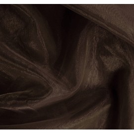 mds Pack of 1 Yard Bridal Solid Sheer Organza Fabric Bolt for Wedding Dress,Fashion, Crafts, Decorations Silky Shiny Organza 44”- Coffee