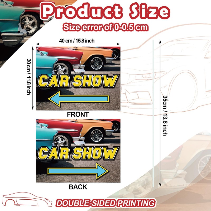 AceOrbit 3 Pcs Car Show Arrow Yard Sign 16 x