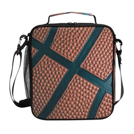Lunch Box Bag Basketball Sport Lunchbox Insulated Thermal Cooler Ice Adjustable Shoulder Strap for Women Men Boys Girls