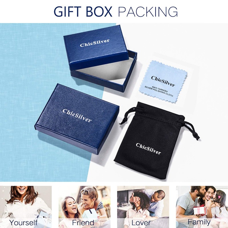 ChicSilver Mens Wedding Band Engagement Ring Sterling Silver Square Black