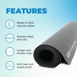 Chirp Stretch Thick Exercise Mat for Yoga & Home Gym, Large Non Slip Fitness Mat for Pilates Workout, Textured Stretching Mat, Floor Protection for Weight Training - 72” x 26.8” - Black