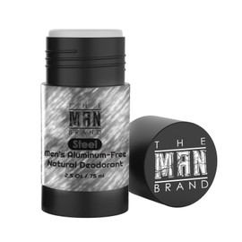 The Man Brand's Steel Natural Deodorant for men - Mens Aluminum Free Deodorant - Natural Deodorant Baking Soda Free - All Natural Deodorant for Men (Steel - 2.5 oz)