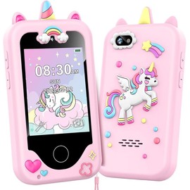 Kids Smart Ph one for Boys and girls , Christmas Birthday Gifts for child Age 3-10,Kids Toys Cell Phone, Toddler Learning Play Toy Phone with Dual Camera, Game, Music Player - Colour: Pink