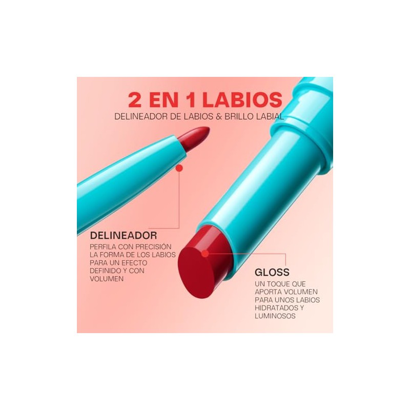 Minimeli Delineador y Brillo Labial 2 en 1, Textura Ligera