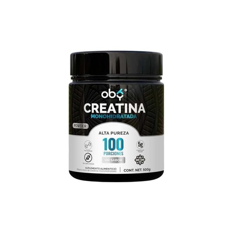 Oby Creatina Monohidratada Micronizada en Polvo 100 Alta Pureza Certificada