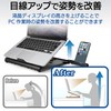 Elecom PCA-LTS8BK Folding Laptop Stand, 8 Levels, Smartphone Stand Included,