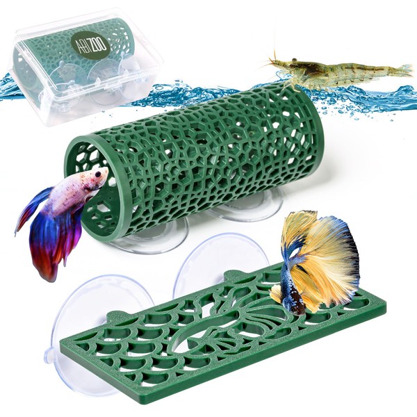 Abizoo Betta Fish Tunnel Hideout and Hammock Bed for Aquarium