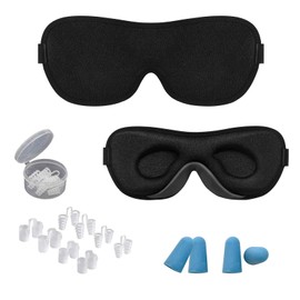 DALAETUS 11 Piece Sleep Mask Set, Eye Mask with Ear Plugs, Nasal Extender, Sleeping Mask for Women, Men, Lunch Breaks