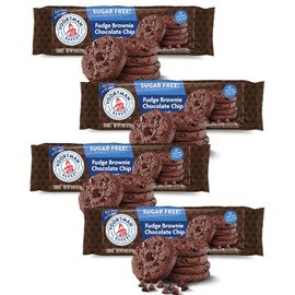 Voortman #1 in U.S. Sugar Free Fudge Brownie Chocolate Chip Cookies Baked With Real Cocoa - 4 Pack