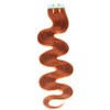 hair2heart Tape-In Real Hair Extensions, 60 cm, 2.5 g, Wavy,