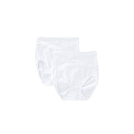 Bali womens Seamless Ultra Firm Control Fajas 2-pack Dfx245 shapewear briefs, White Garment/White Garment, Large US