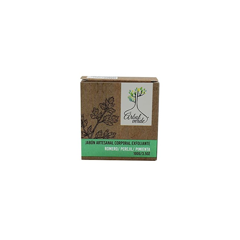 Arbol Verde Jabón en Barra Corporal Exfoliante con Romero, Perejil
