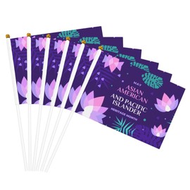 Asian American And Pacific Islander Heritage Month Small Mini Flags Hand Held Flag Festival Stick Flag Party Decorations Supplies Sign For Parades Yard Lawn