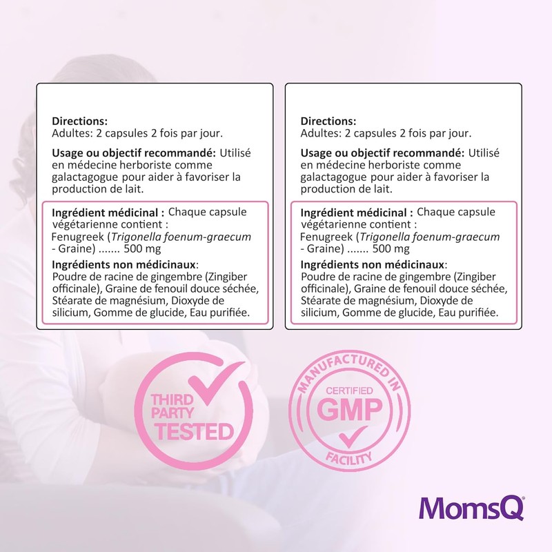 MomsQ Milk Support, Promotes Breast Milk Production, Natural Galactagogue Breastfeeding