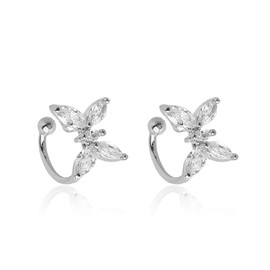 Butterfly Ear Cuff Earrings for Women Trendy Gold Silver Rhinestone Faux Earring Cuff Rhinestone Earring Cuffs Non Pierced Lightweight Hypoallergenic Cartilage Earrings Non Piercing Fake Earrings for Girls Jewelry Gift