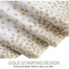 Gexolenu 2 Pack White and Gold Disposable Plastic Tablecloth for