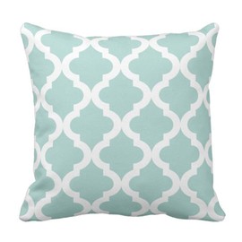 Emvency Set of 4 Throw Pillow Covers Mint Moroccan Green Quatrefoil Gray Watercolour Stripes Arrows Generic Solid Decorative Bedroom Pillow Cases Home Decor Square 18x18 Inches Pillowcases