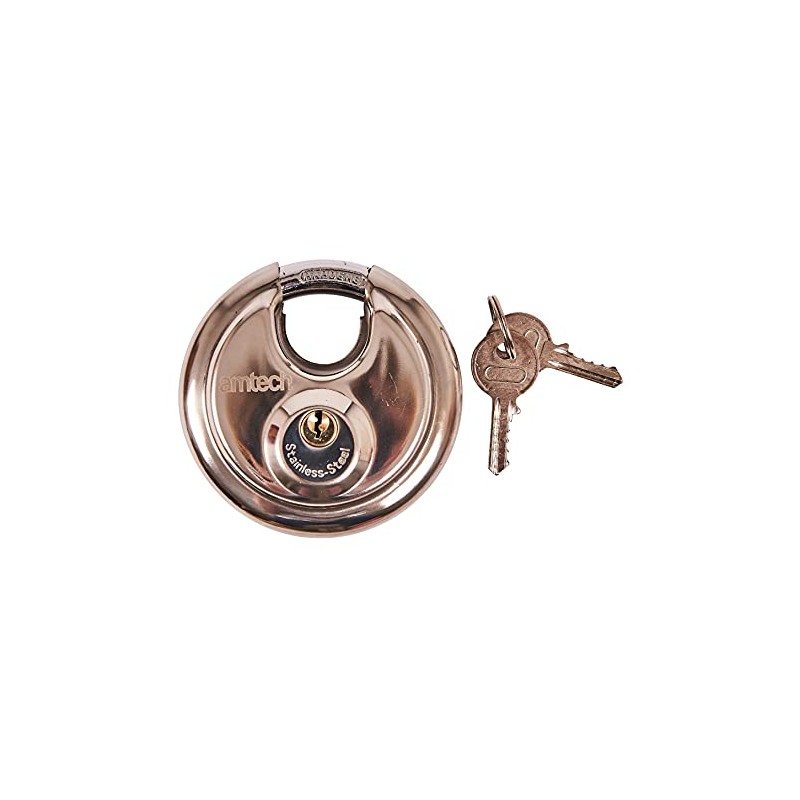 Amtech W4250 90mm Disc Padlock, Heavy Duty and Corrosion Resistant