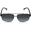 Jack Spade Men's Garrett Rectangular Sunglasses, Black, 59 mm