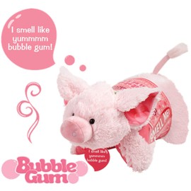 Pillow Pets Sweet Scented Bubble Gum Piggy, Stuffed Animal Pig Plush Toy, Pink