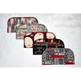 Gina's Soft Cloth Shop 1 Ply Printed Flannel Little Wipes 8x8 Inches Set of 5 Country Christmas- Proudly Made in the USA!