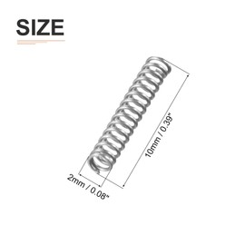 DTGN 0.3x2x10mm(DxODxL) Compression Spring - 30Pack - Good for Machinery - Spring Steel Extension Spring - Gray