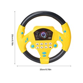 WDKXCN Toy Steering Wheel, Portable Kids Steering Wheel For Car, Copilots Simulated Steering Toy, Kids Car Steering Wheel With Sound Early Educational Toys For Boys Girls (Black Yellow)