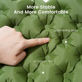 Airplane Travel Seat Cushion - Inflatable Waterproof Air Pad with Repair Kit and Storage Bag, Portable for Hiking Trekking Office Flights Car Stadium Seating (15.75"x11.82") Military green-2pack