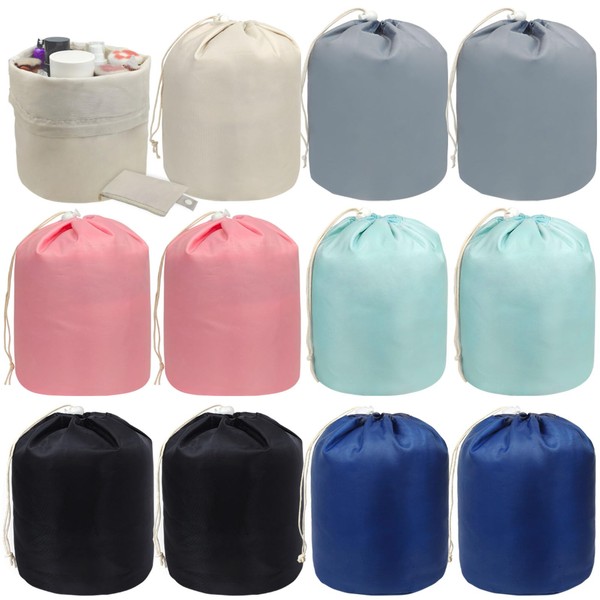 INVODA Drawstring Makeup Bag 12PCS Women Cosmetic Bag Bulk Make