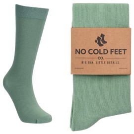 No Cold Feet Fun Colorful Novelty Socks for Men for Dress Casual Formal Groomsmen Wedding, Solid Sage
