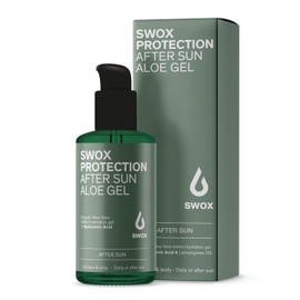SWOX Cell Boost Cooling After Sun Aloe Vera Gel Organic - Dermatest Excellent - Moisturising Day Cream with Hyaluronic Acid and Stress Protection Molecule GLYCOIN® (1 x 100 ml)