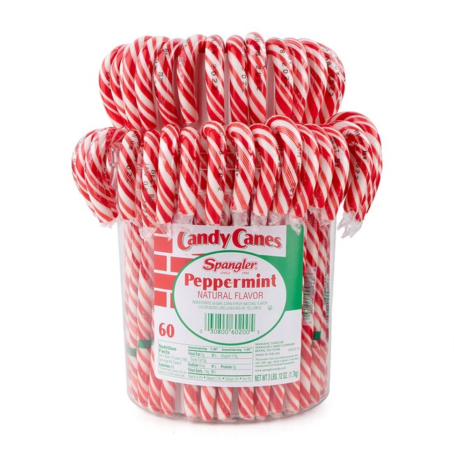 Spangler Red and White Peppermint Candy Canes, 60 Count Jar