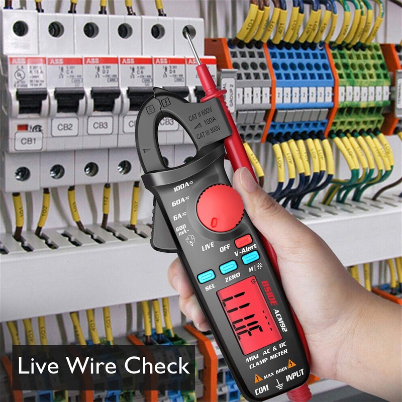 BSIDE DC Current Clamp Meter 6000 Counts Digital Multimeter Amp