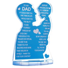 Gifts for Dad - Birthday Gifts for Dad from Son, Acrylic Sign Plaque, Thanksgiving Christmas Birthday Gifts for Him Men, Ideas