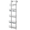 Orimade Over The Door Shower Caddy Adjustable 5 Tier Silver