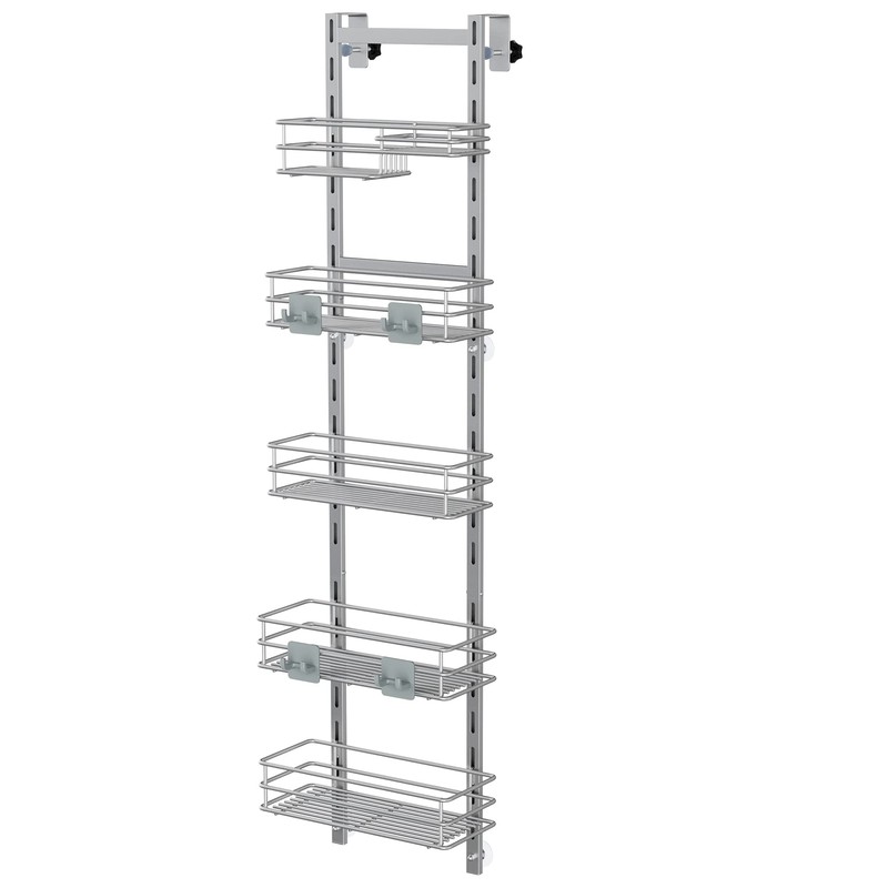 Orimade Over The Door Shower Caddy Adjustable 5 Tier Silver