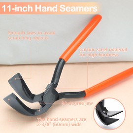 LEONTOOL 10 Inches Hand Seamers Sheet Metal Tools 90°Jaws Sheet Metal Pliers with PVC Handle Sheet Metal Bending Pliers Metal Bender Tool Sheet Metal Bender for Bending and Flattening Sheet Metal