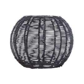 Qianly Woven Lamp Shade,Rattan Lamp Shade,Handmade Bohemian Lampshade,Rattan Woven Pendant Light Cover for Bedroom,Kitchen,Hallway, Black