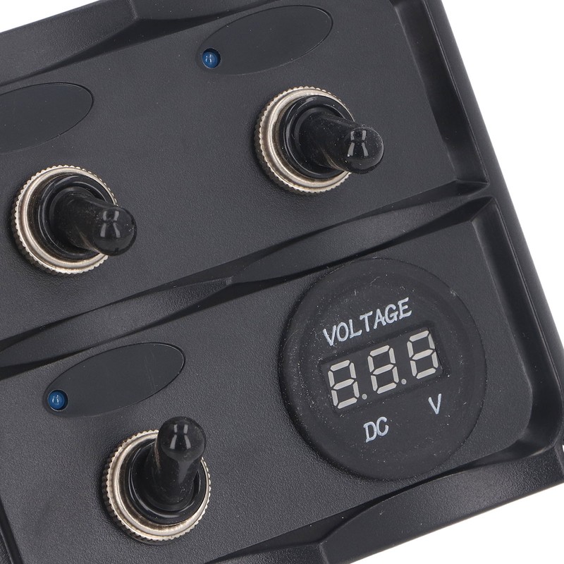 Rocker Switch Panel 3 Gang LED Waterproof DC12V‑24V with Display