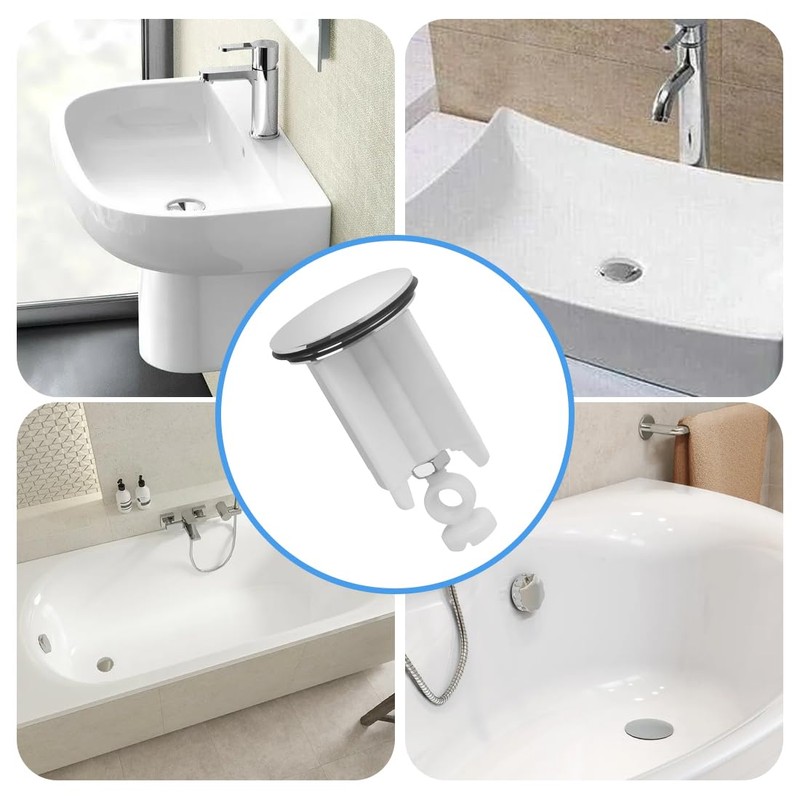 Set of 2 Universal Sink Plugs, Adjustable Drain Plugs, Sealing