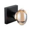 dairazan Champagne-Gold Glass Door Knobs - 2 Pack Non-Turning Single