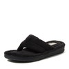 Dearfoams Women's Melanie Terry Thong Slipper, Black, 9-10