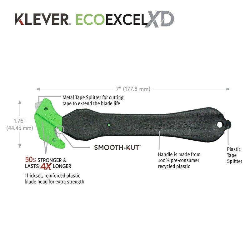 Klever EcoExcelXD Safety Cutter | Durable Concealed Safety Cutter |